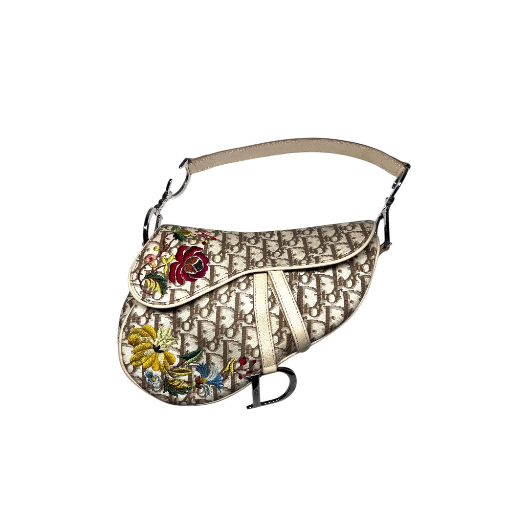 Vintage Dior embroidered Diorissimo saddle bag