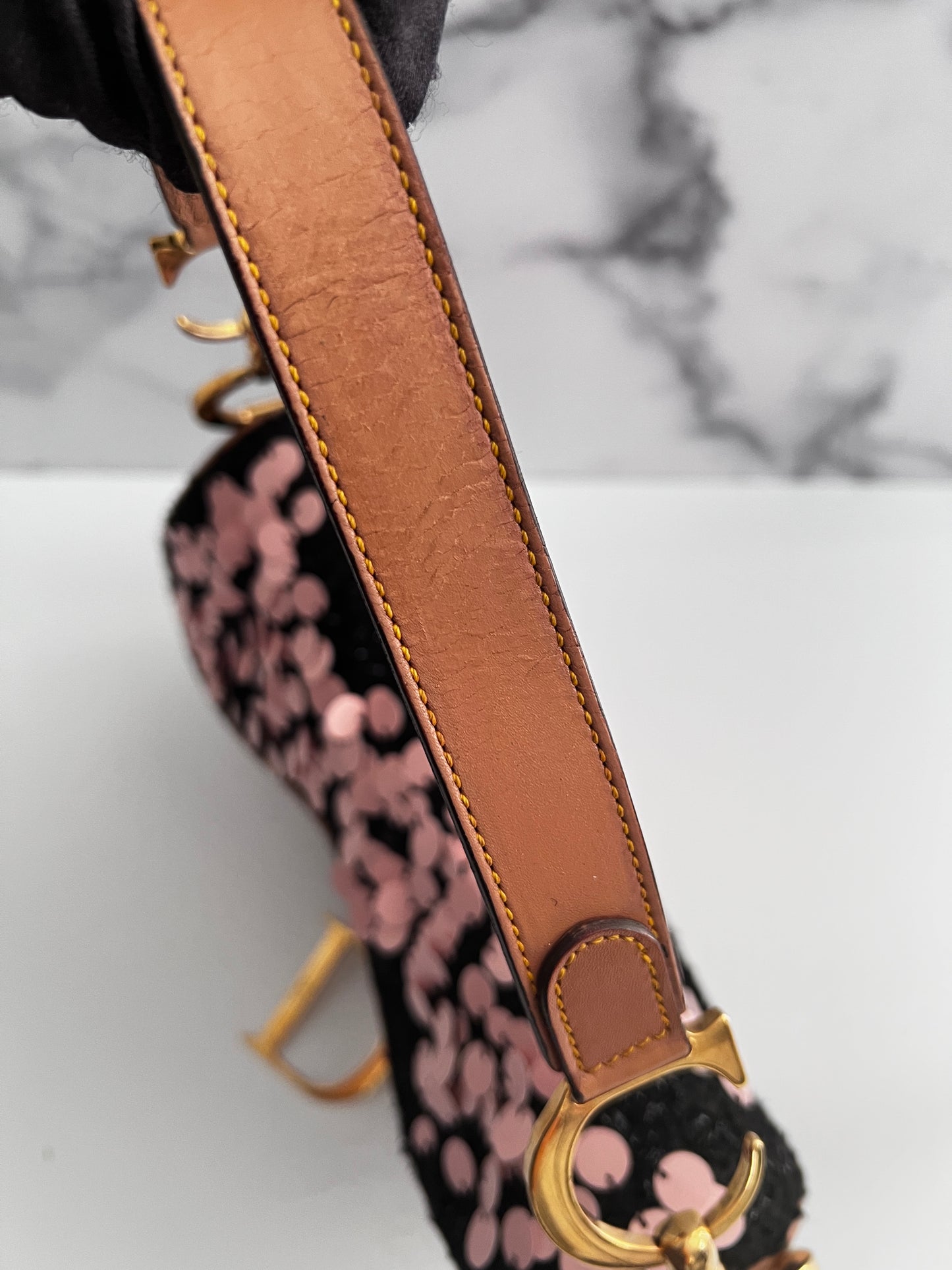 Vintage Dior sequin saddle bag