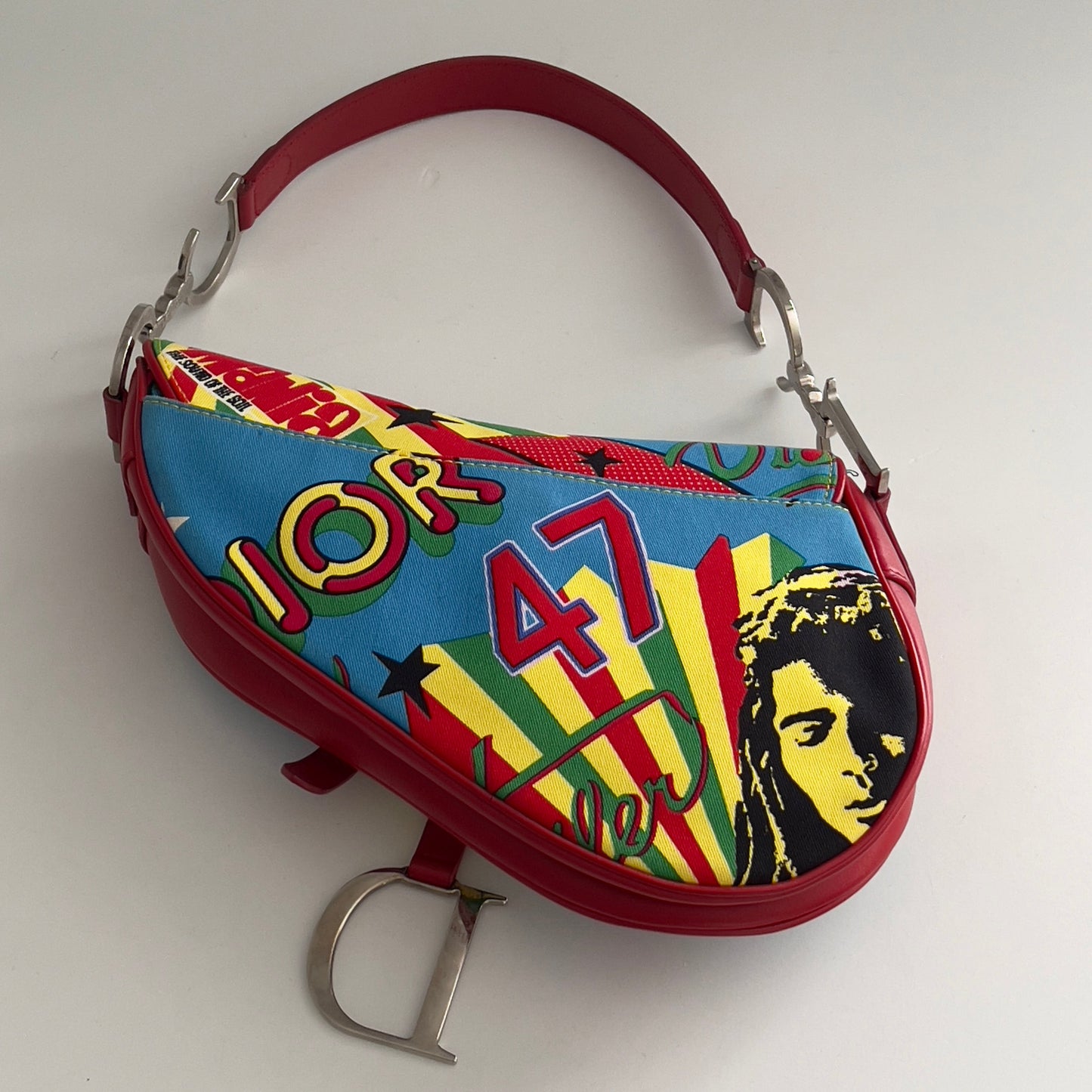 Vintage Christian Dior Red Dior Mania Saddle Bag