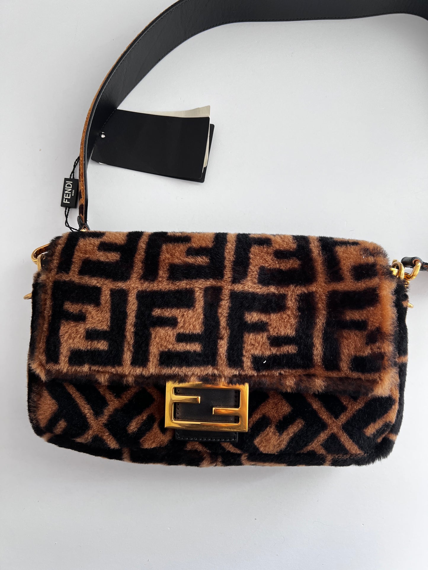 Fendi FF shearling baguette