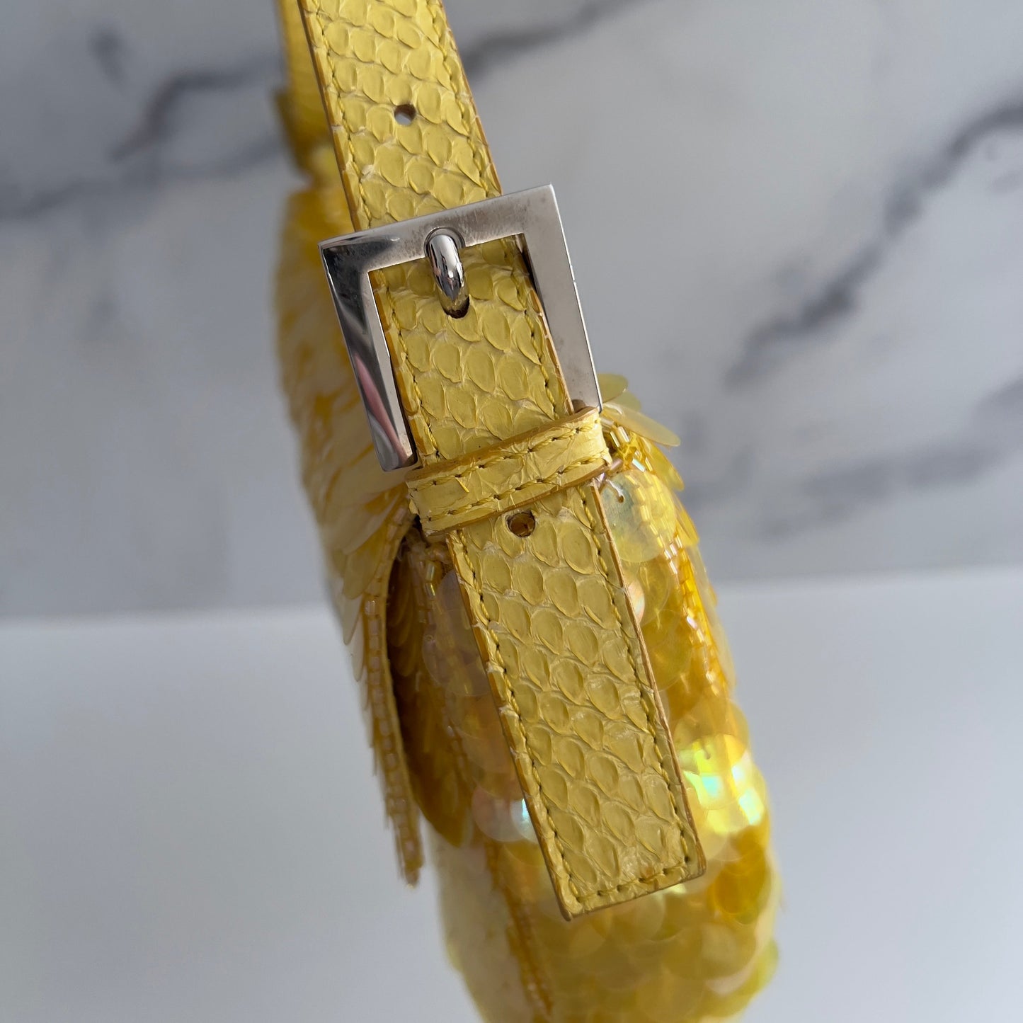 Vintage Fendi Yellow sequin Baguette