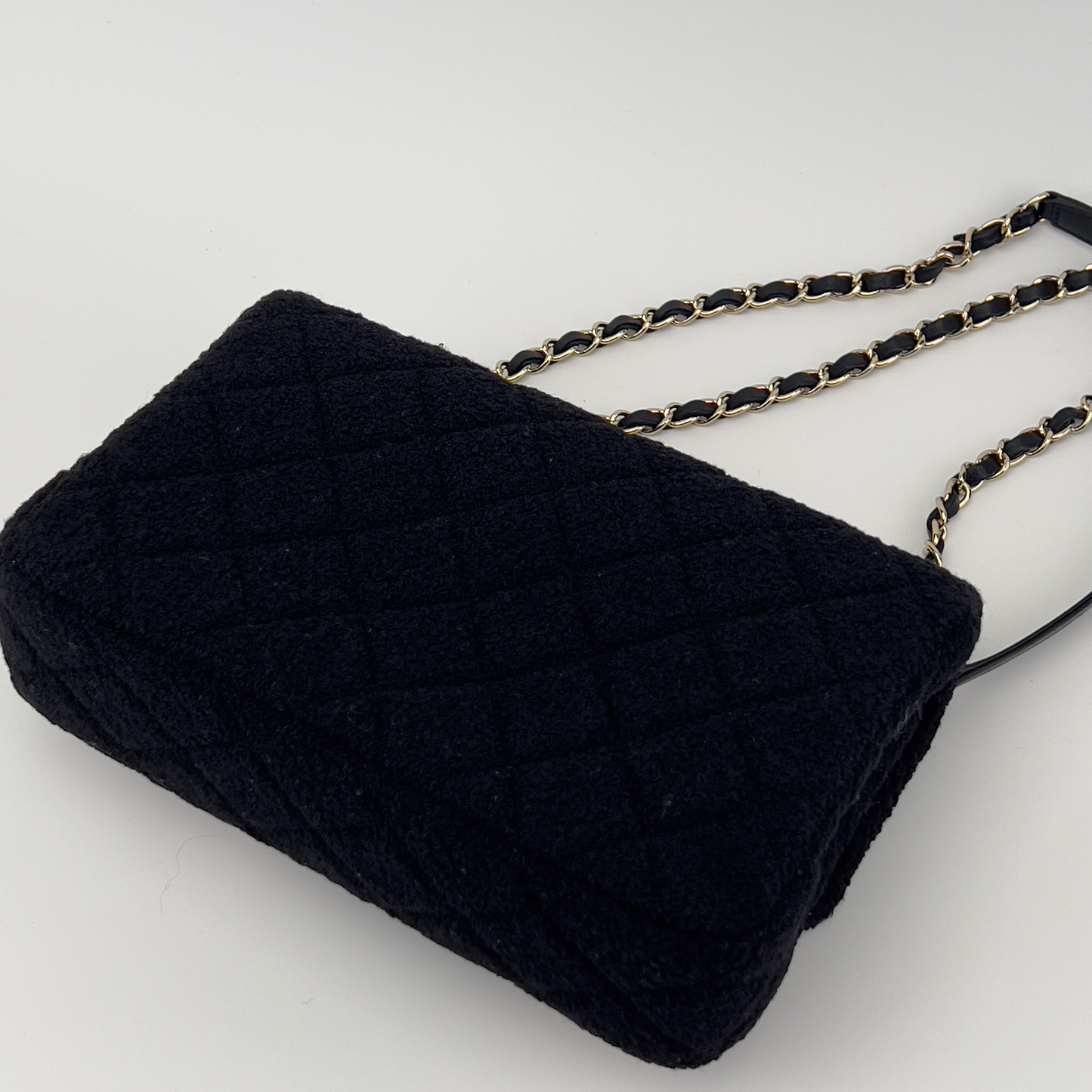 Chanel embroidered nunber tweed double flap bag