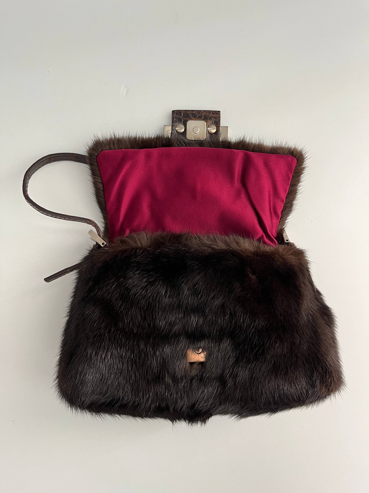 vintage Fendi Baguette mini mamma mink fur shoulder bag