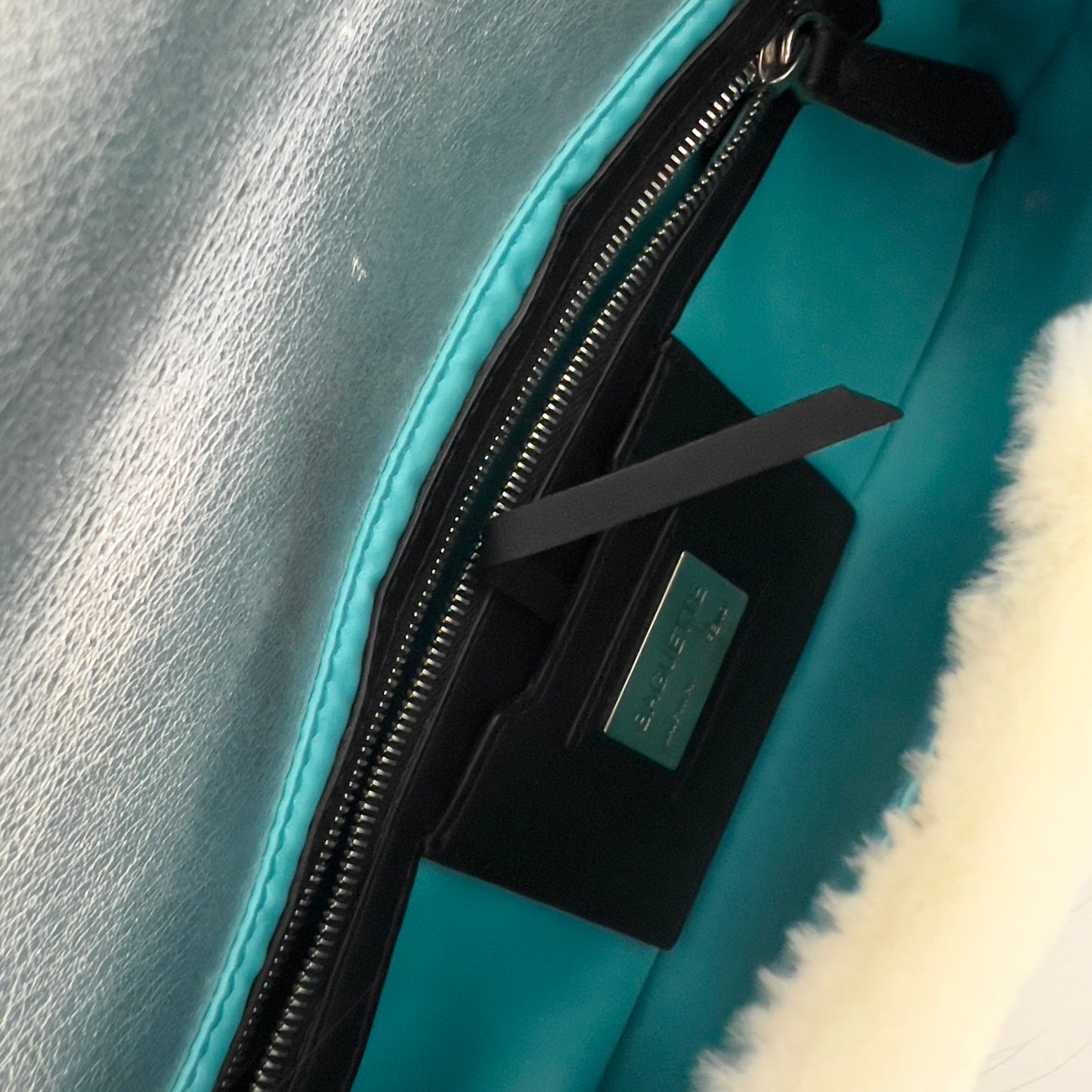 Fendi Angry Bird Python & Fur Baguette