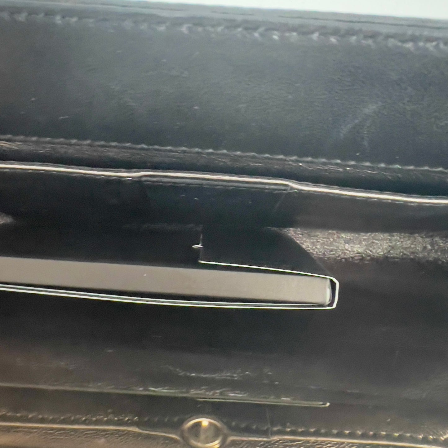 Gucci Britt Bag Black Ostrich Leg GG Cuff Clutch