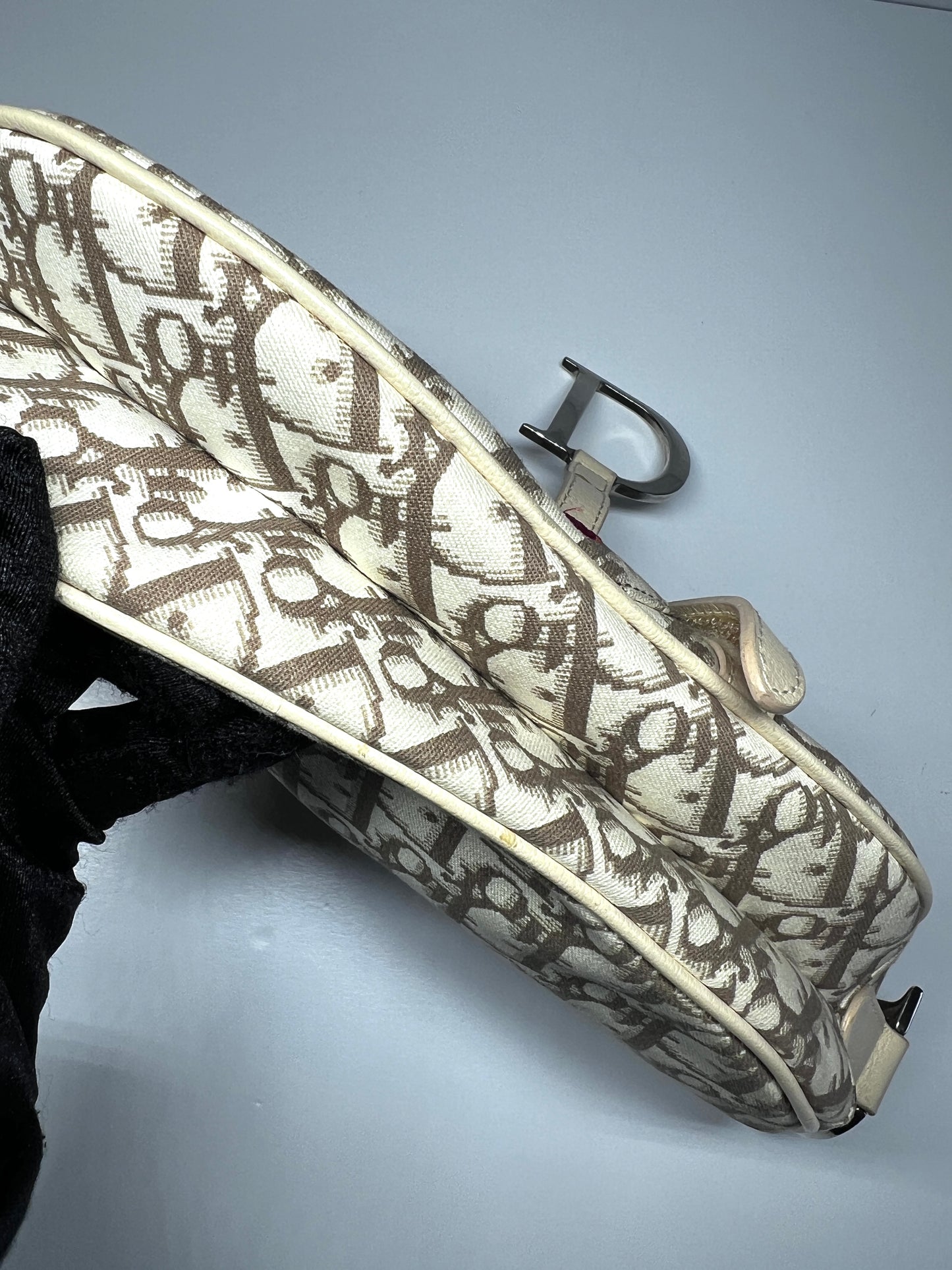 Vintage Dior embroidered Diorissimo saddle bag