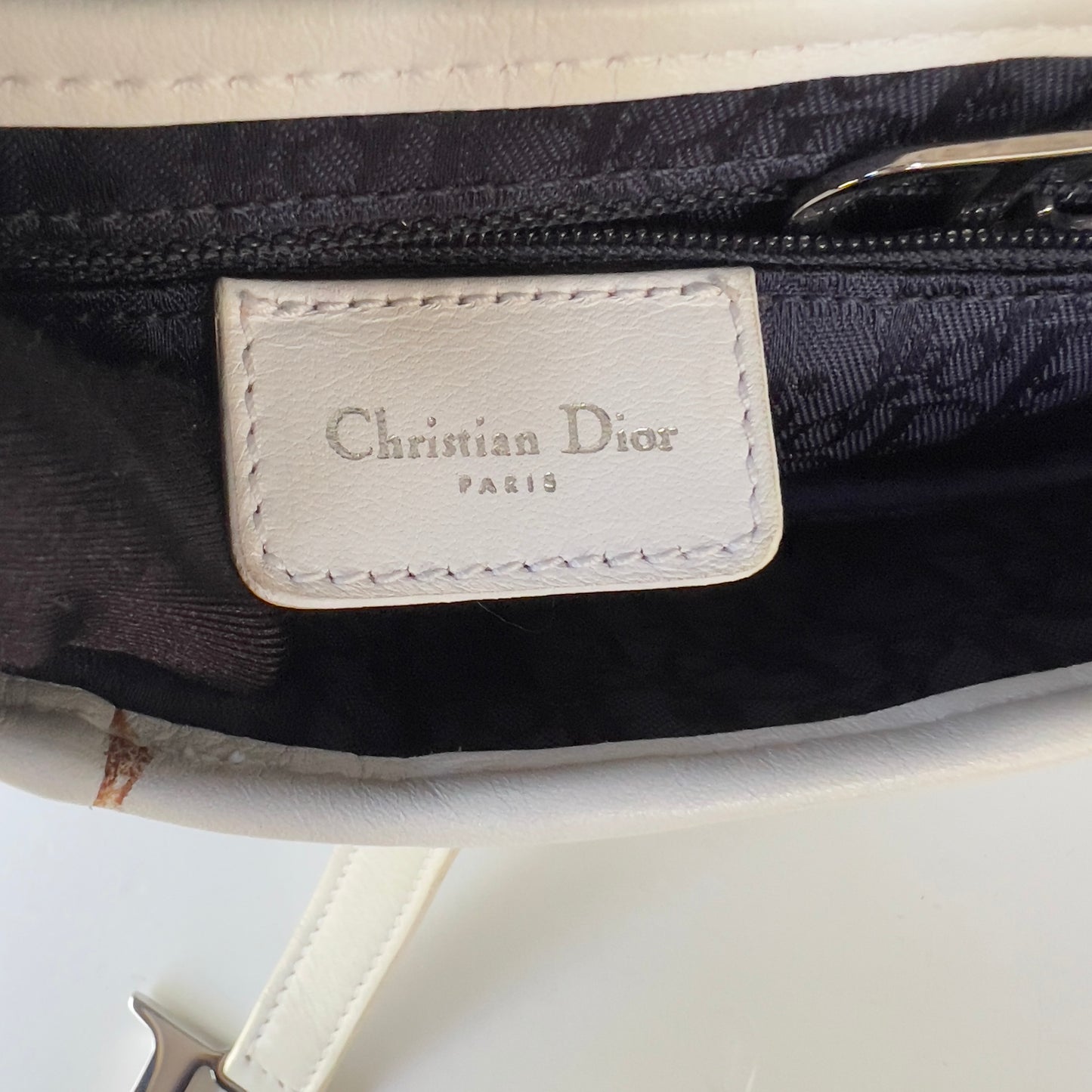 Vintage Christine Dior Canvas Surf Chic Saddle Bag Blue White