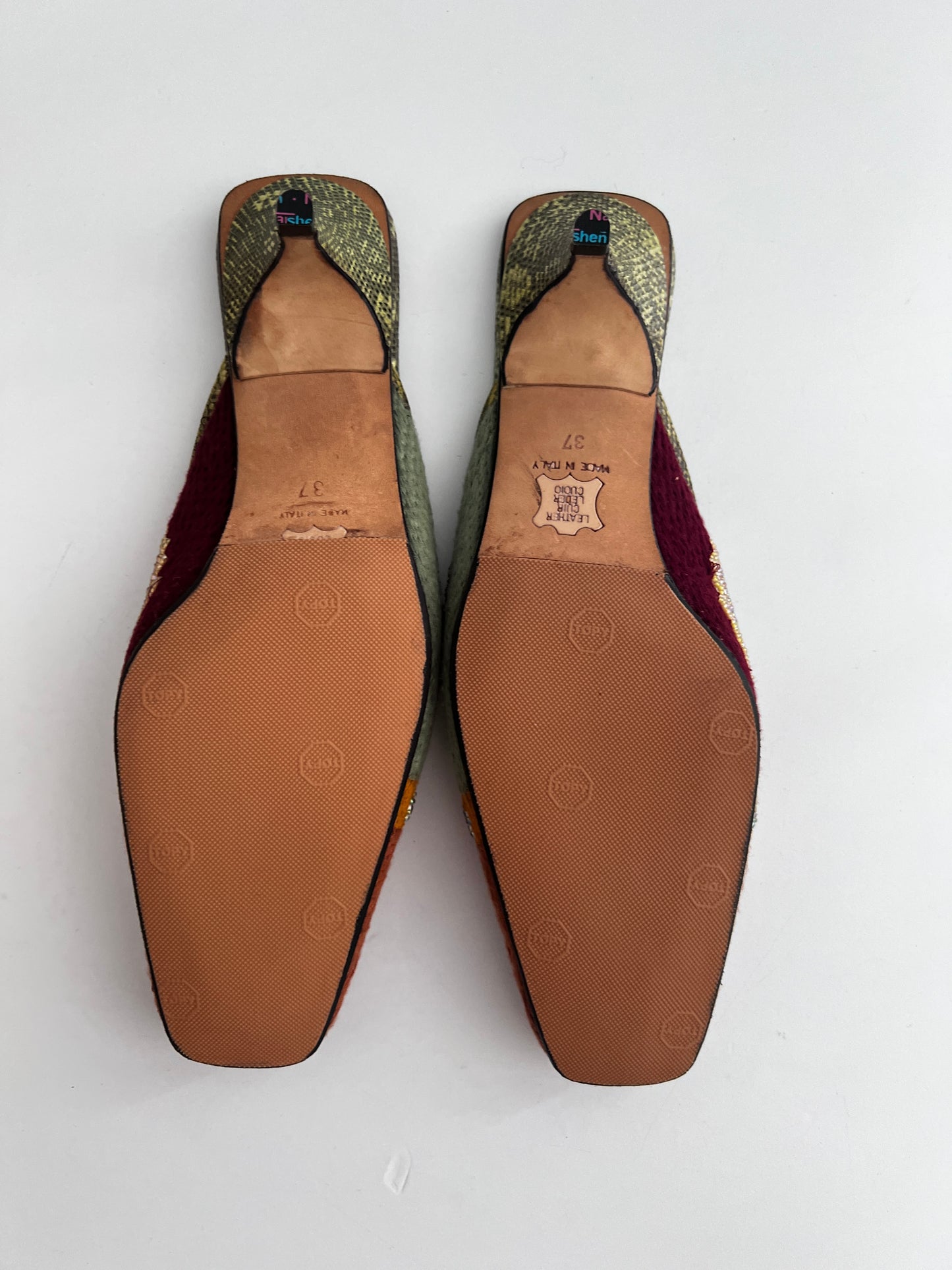 Vintage Fendi Boho Beaded Mule Heels