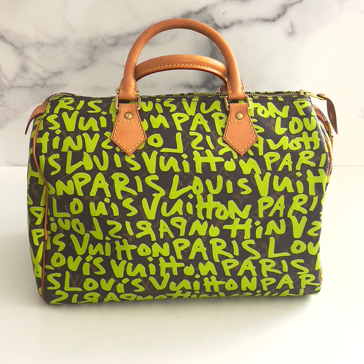 Louis Vuitton Monogram Green Graffiti Speedy 30