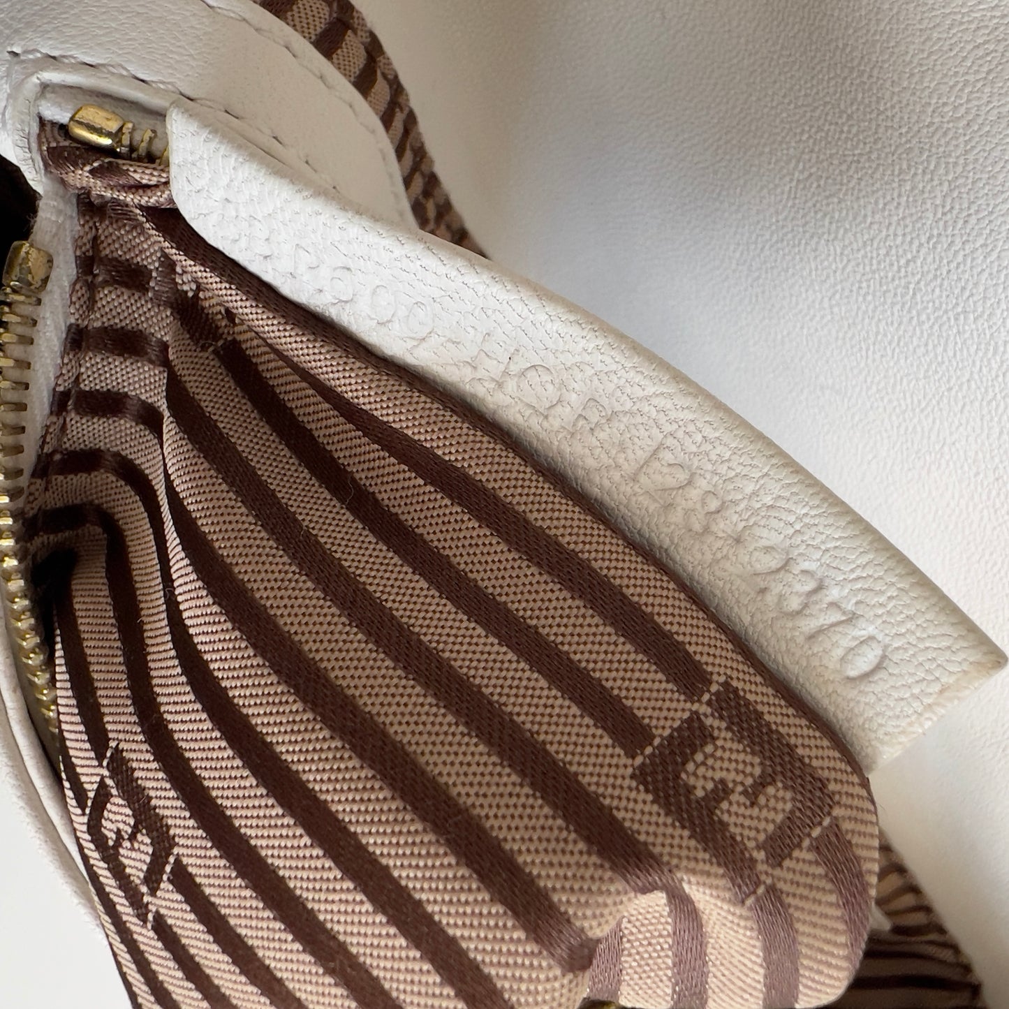 Fendi White Lamb Leather Enamel Buckle Baguette