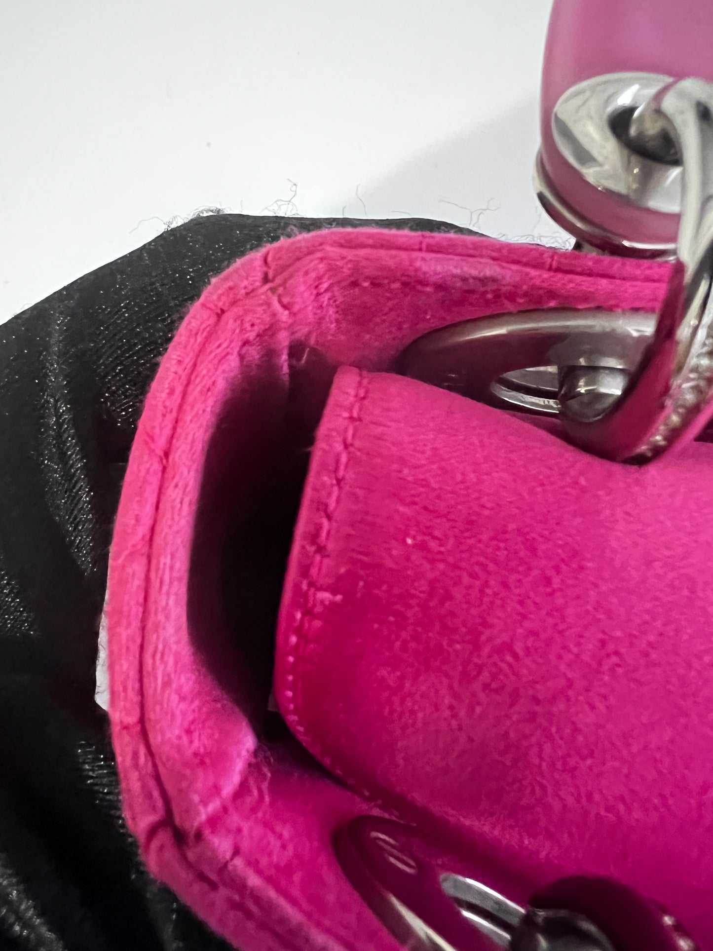 Dior Vintage Lady Dior pink satin mini handle bag