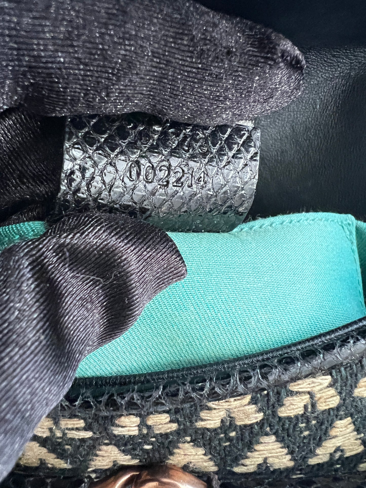 Vintage Gucci Raffia Embroidered Horsebit Chain Bag Medium