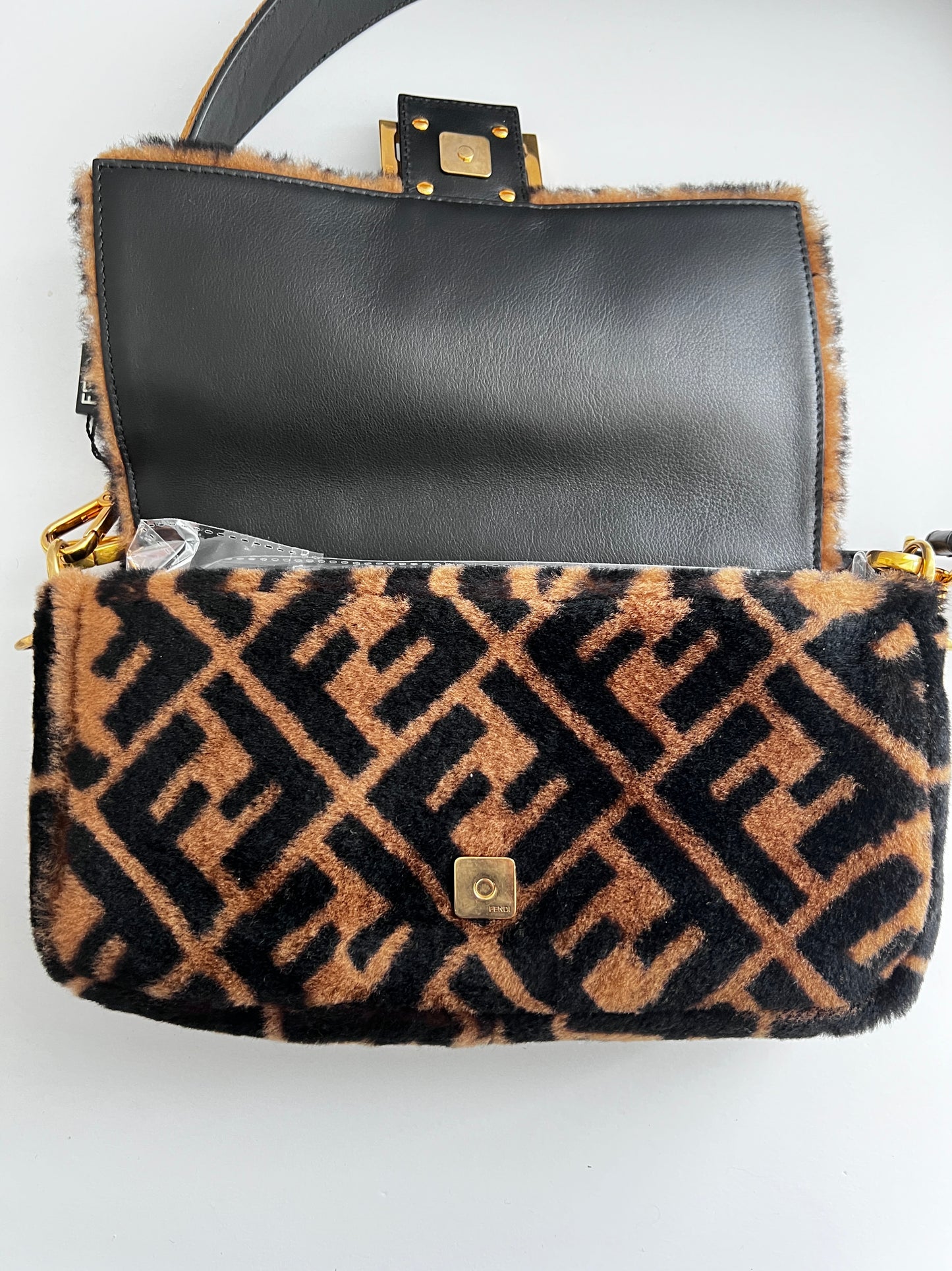 Fendi FF shearling baguette
