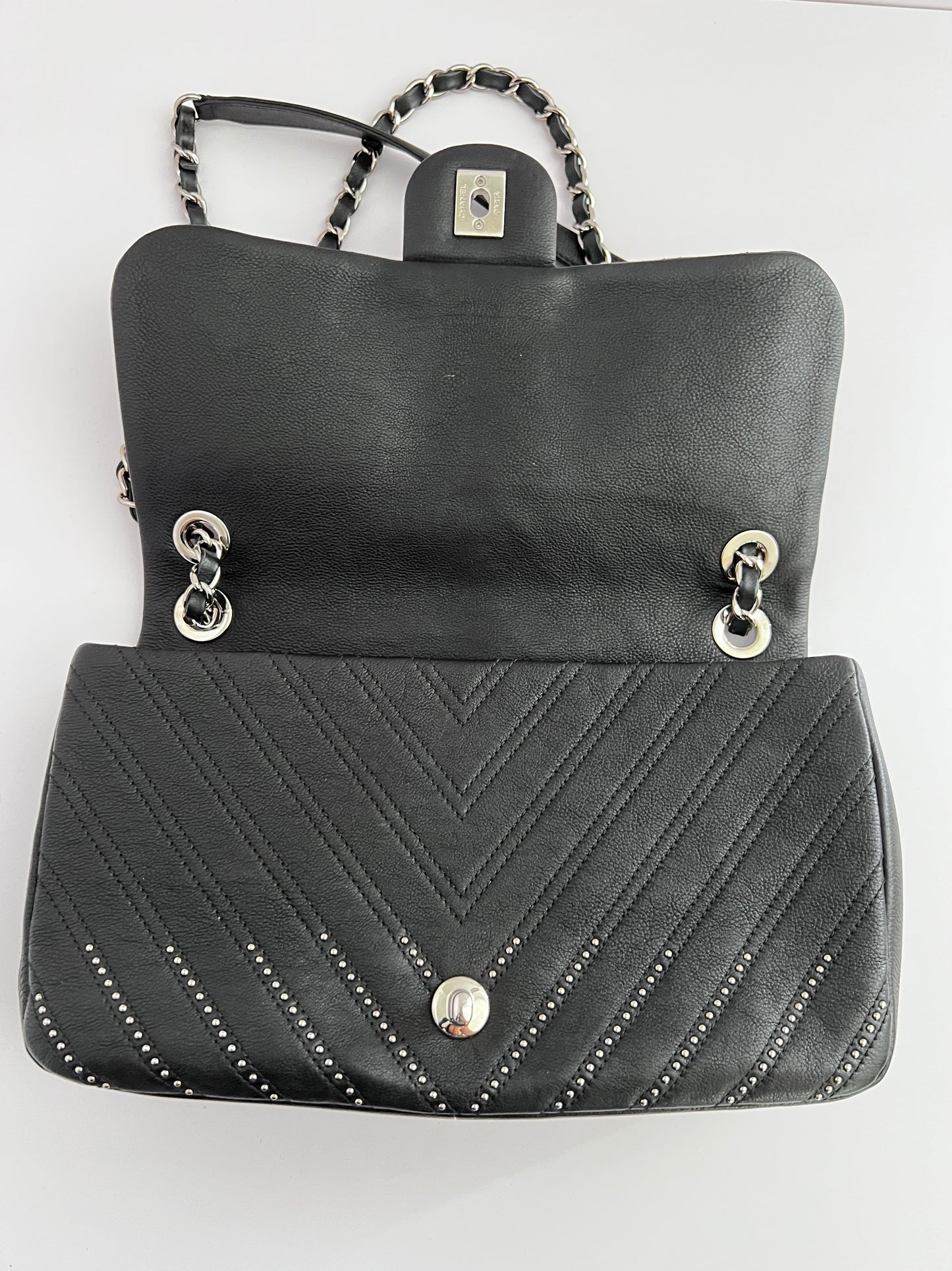 Chanel Stud Wars CC Flap Bag Chevron Calskin