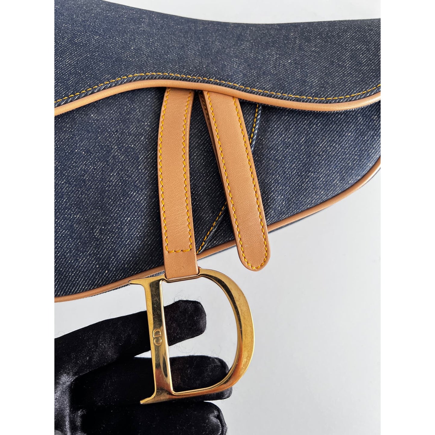 Vintage Dior denim saddle