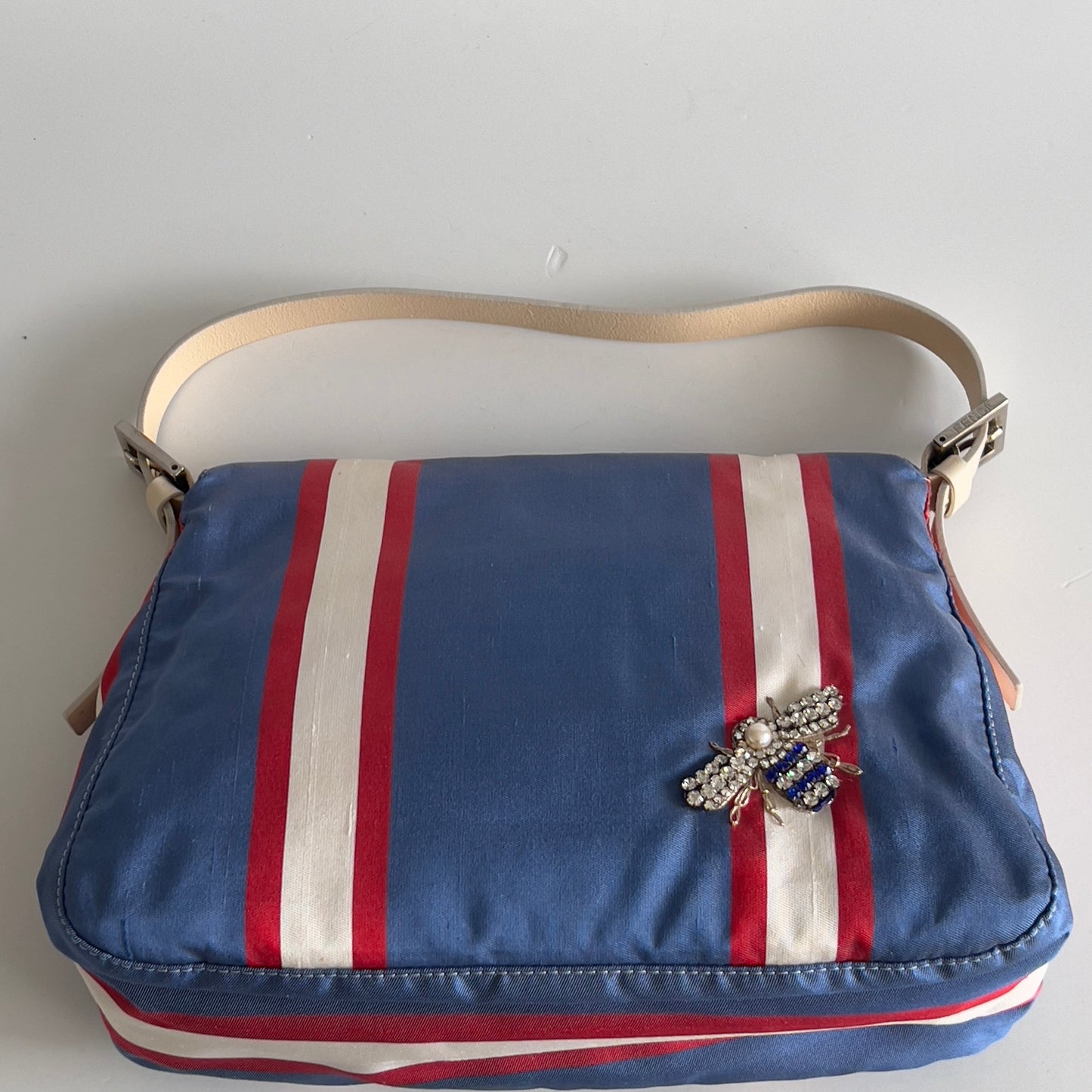 Vintage Fendi baguette Mamma insect stripes multicolor shoulder bag