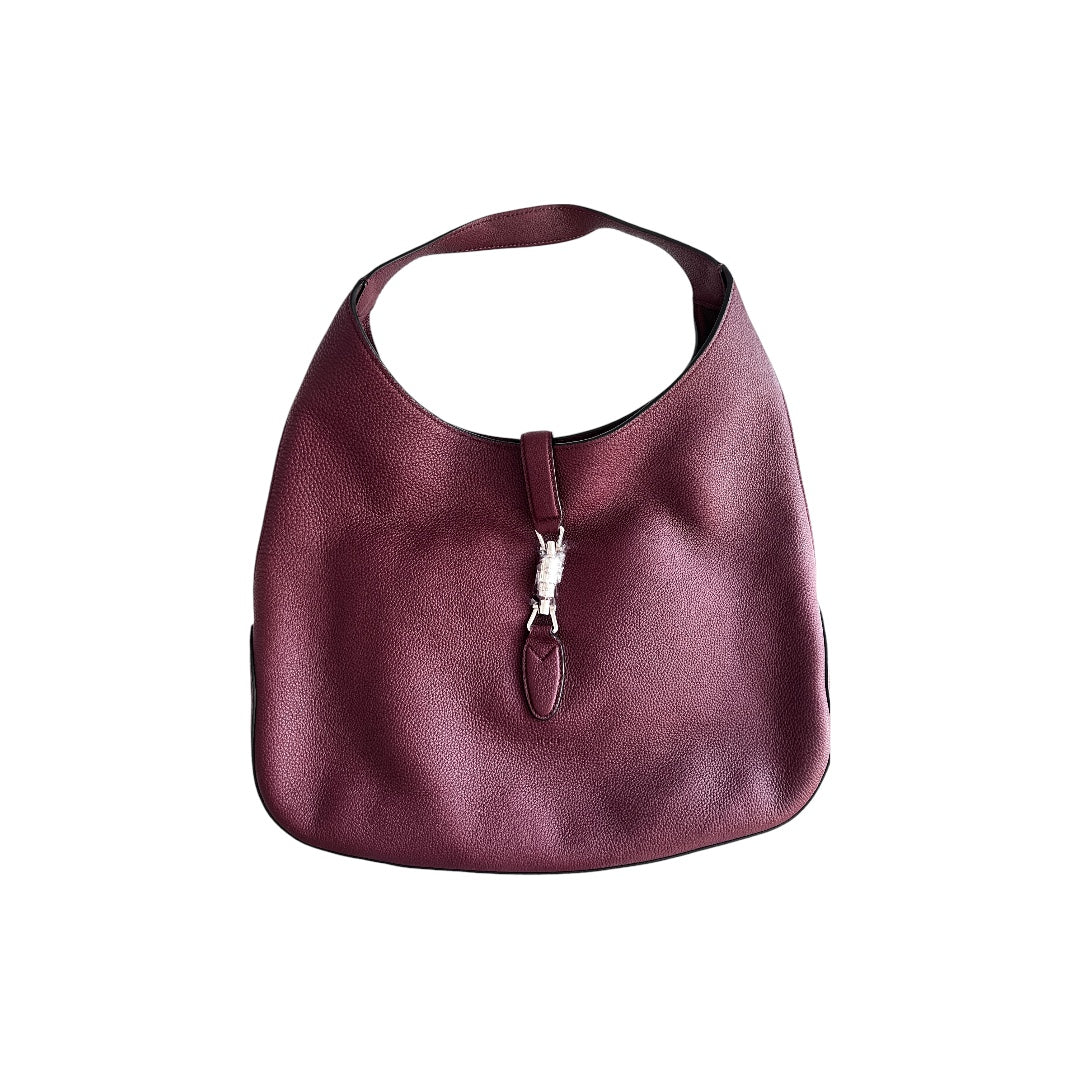 Gucci oxblood grain leather Jackie Hobo bag medium size