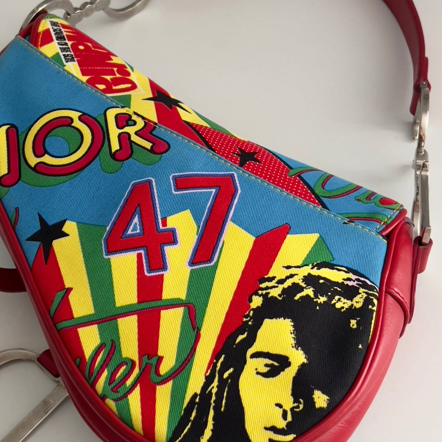 Vintage Christian Dior Red Dior Mania Saddle Bag