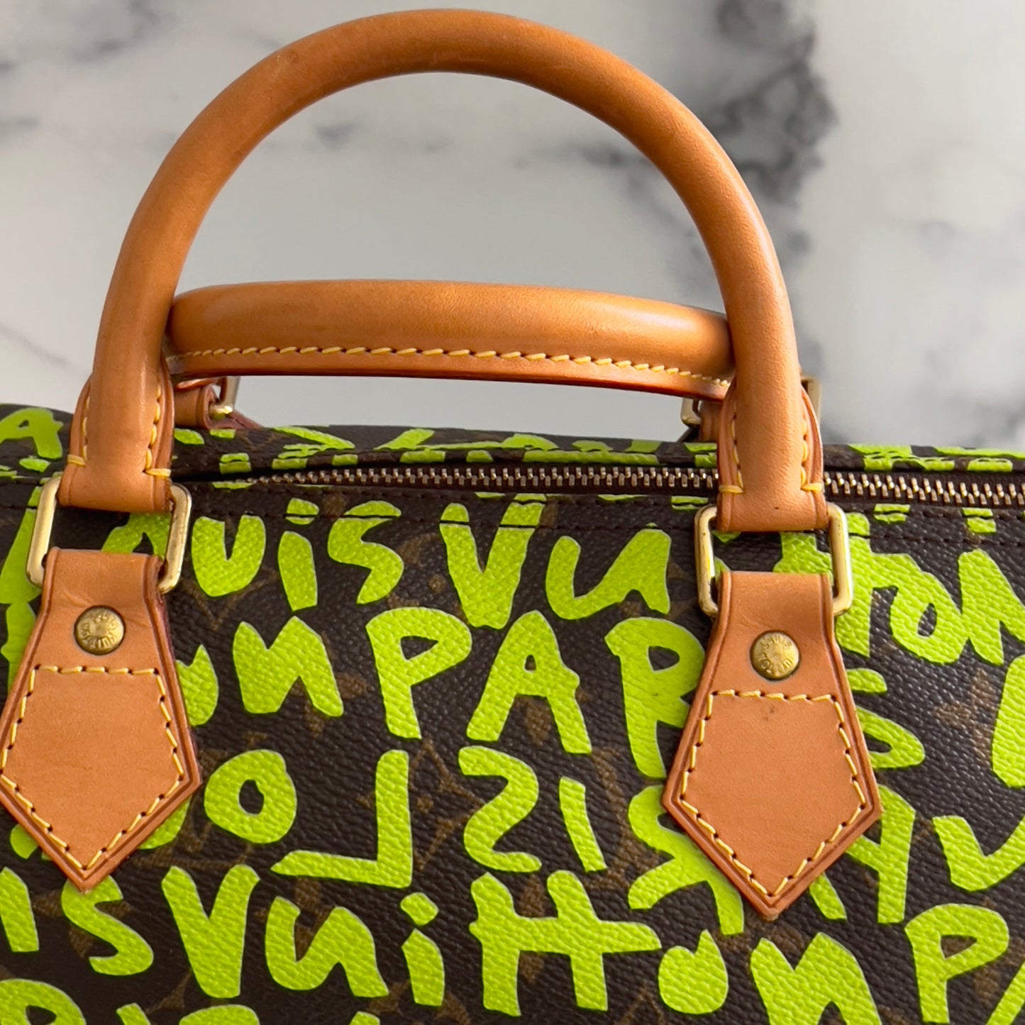 Louis Vuitton Monogram Green Graffiti Speedy 30