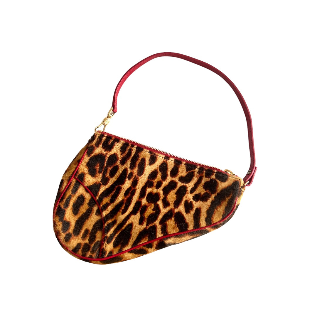 Dior leopard saddle bag best sale