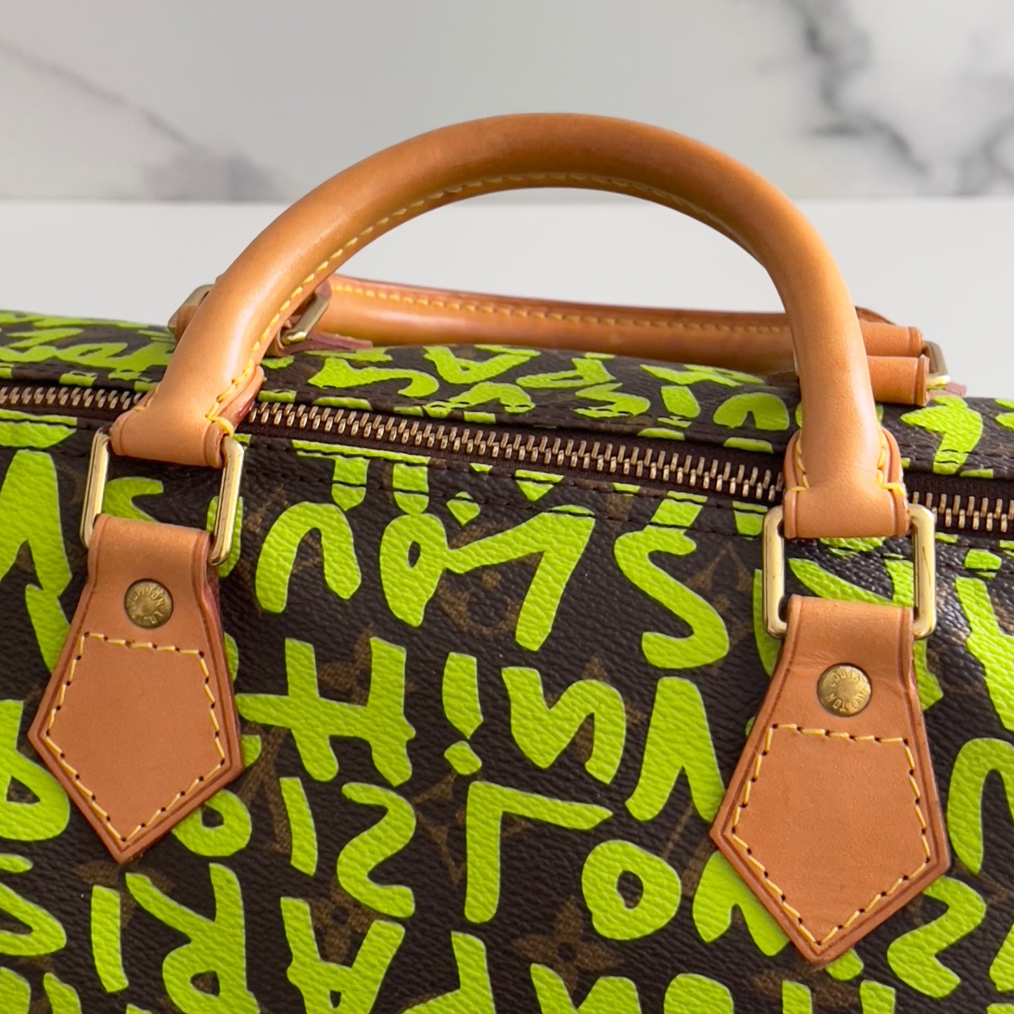 Louis Vuitton Monogram Green Graffiti Speedy 30