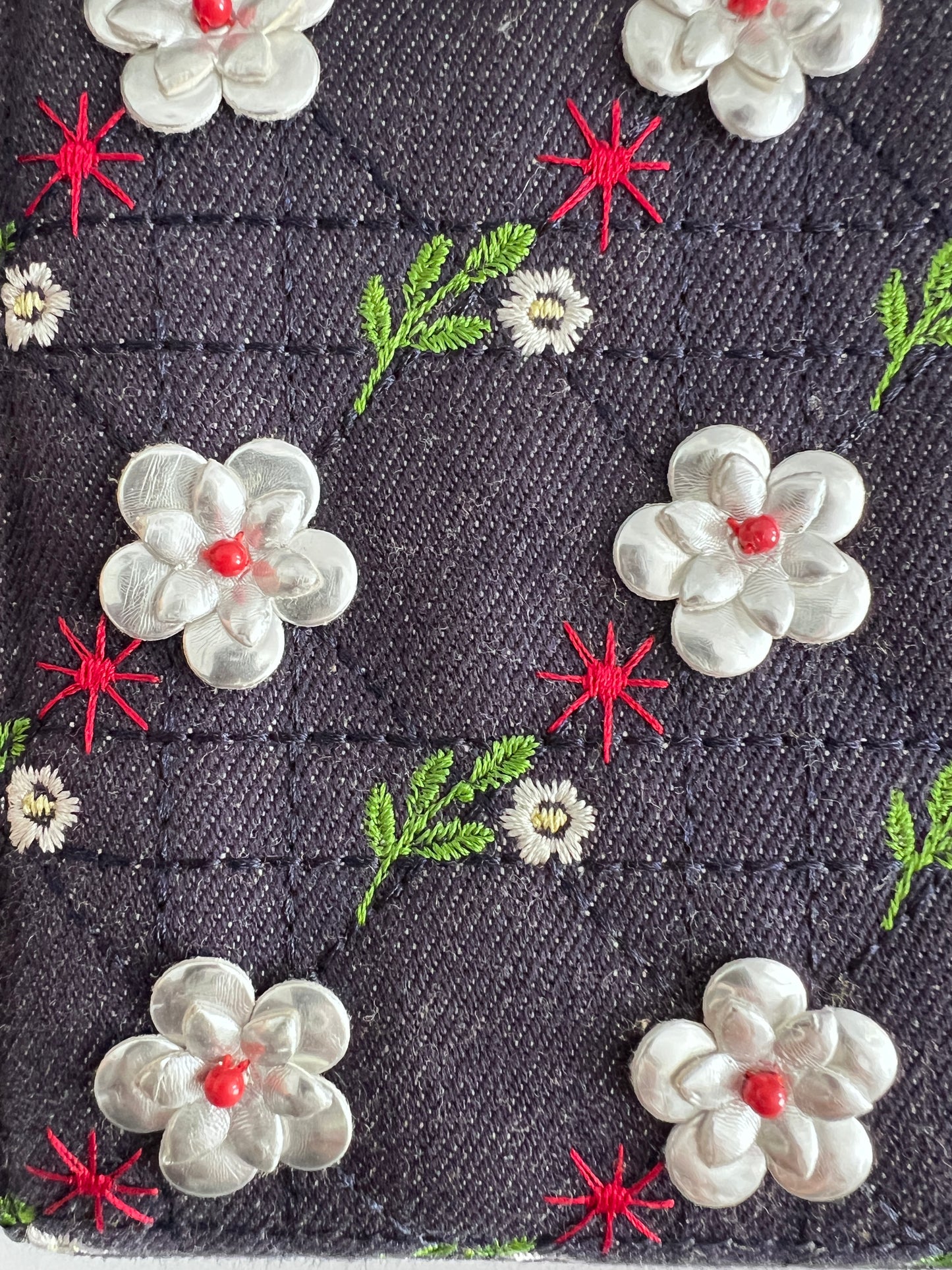 Dior mini denim floral lady Dior bag