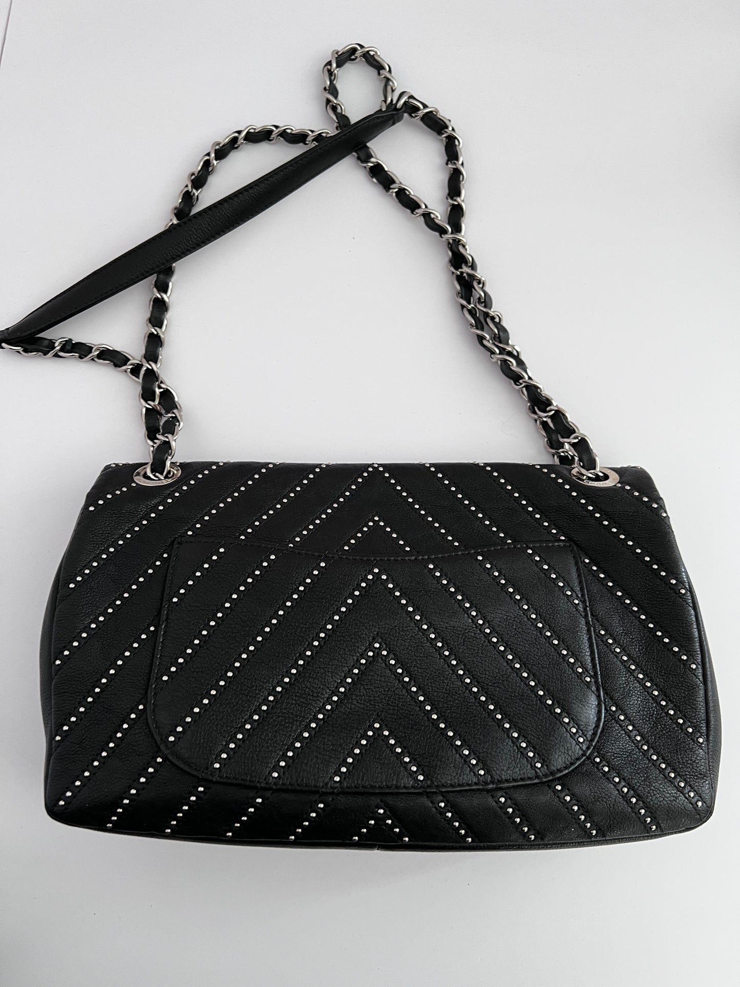 Chanel Stud Wars CC Flap Bag Chevron Calskin