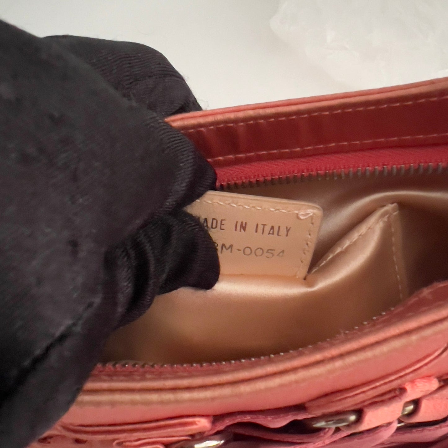 Dior Vintage Peach Pink Mini Satin Ballet Bag