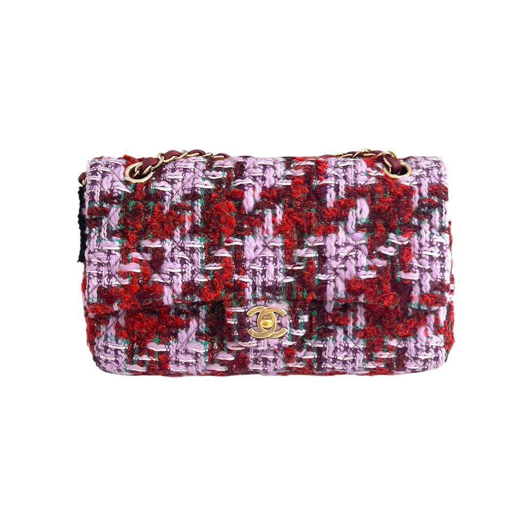 Chanel christams limited edition tweed double flap