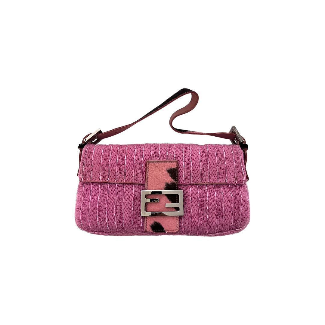 Fendi pink beaded baguette