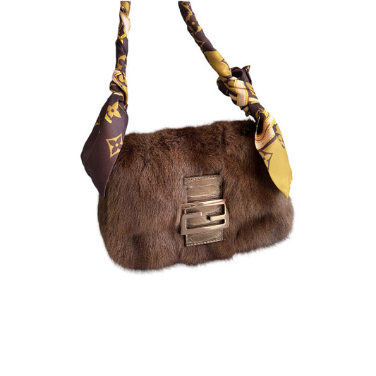 Fendi mini mamma size cute squirrel fur baguette