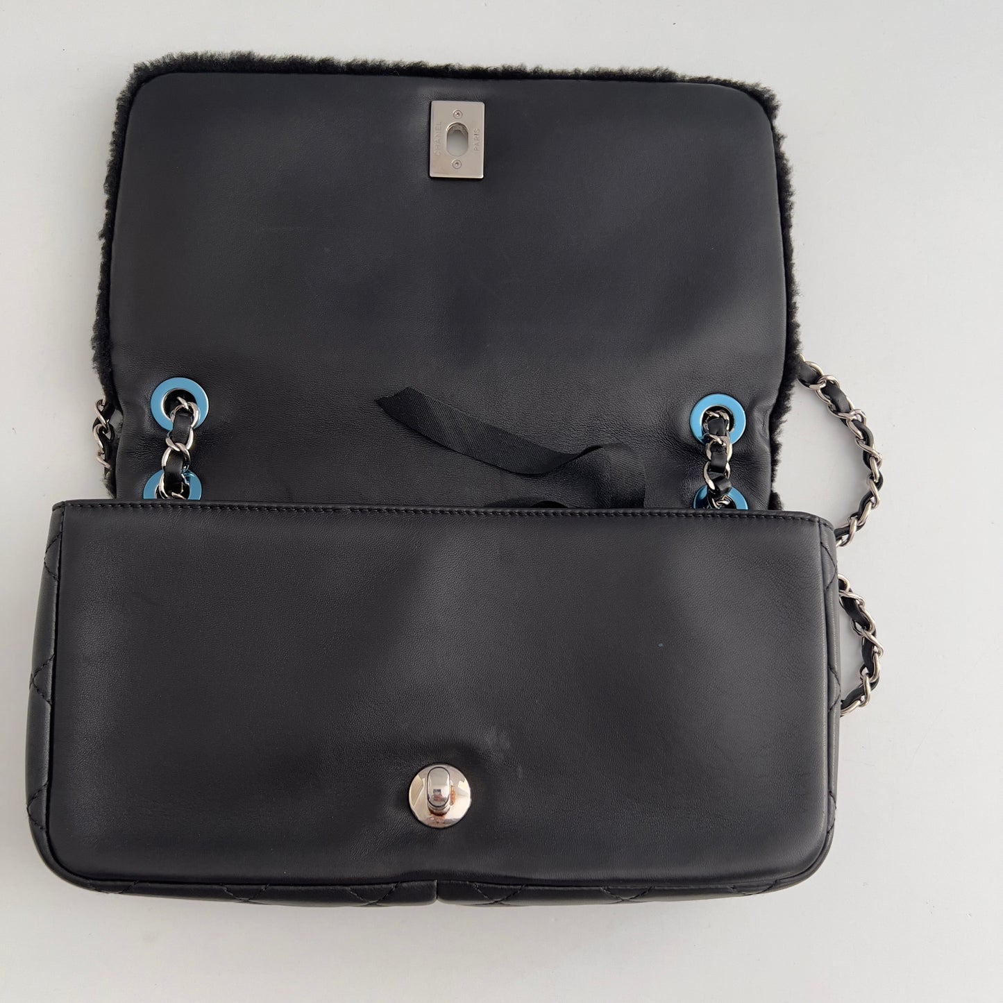 Chanel No.5 Shearling Lambskin Medium Flap Black