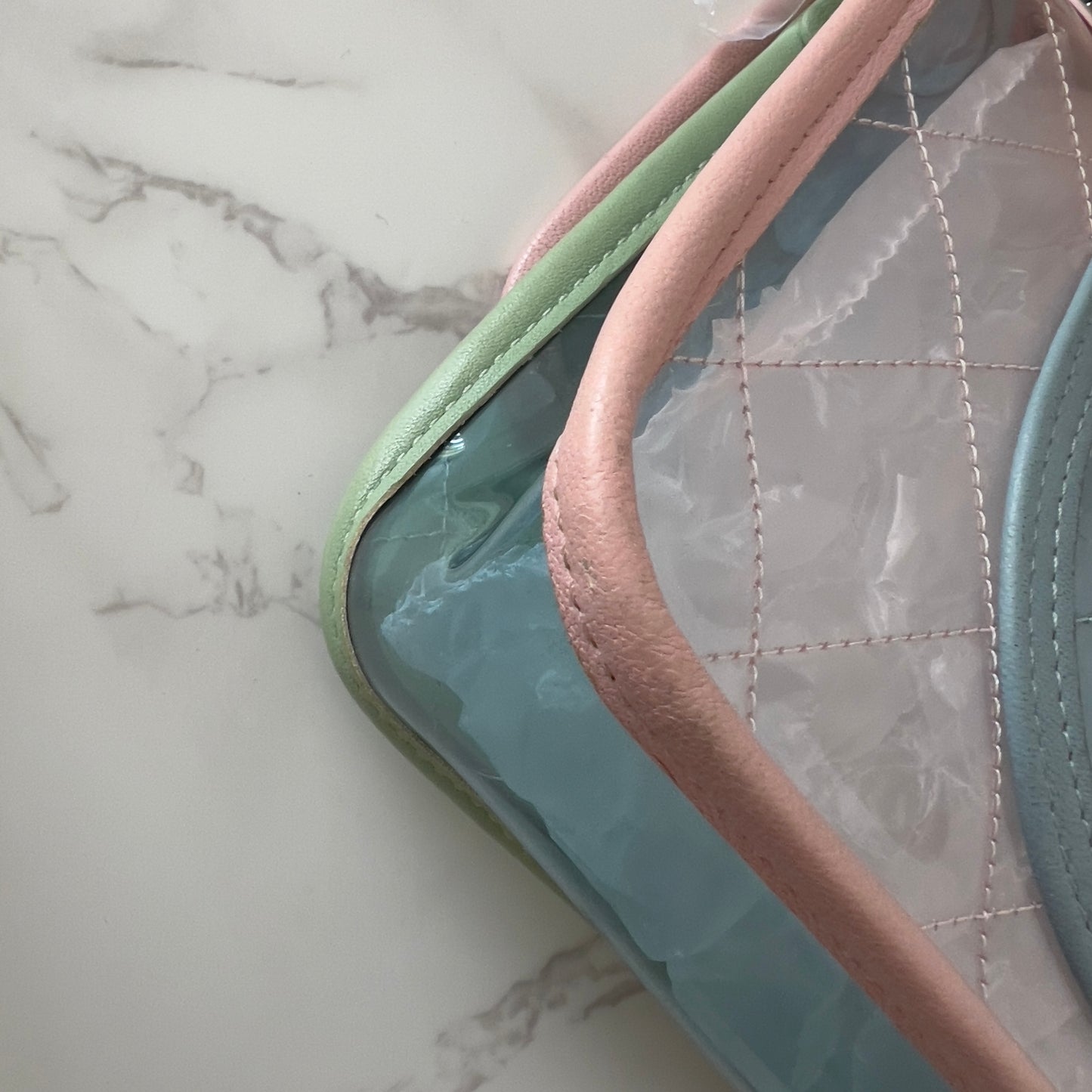 Chanel 18S Coco Splash Pastel Rainbow PVC Medium Flap Bag