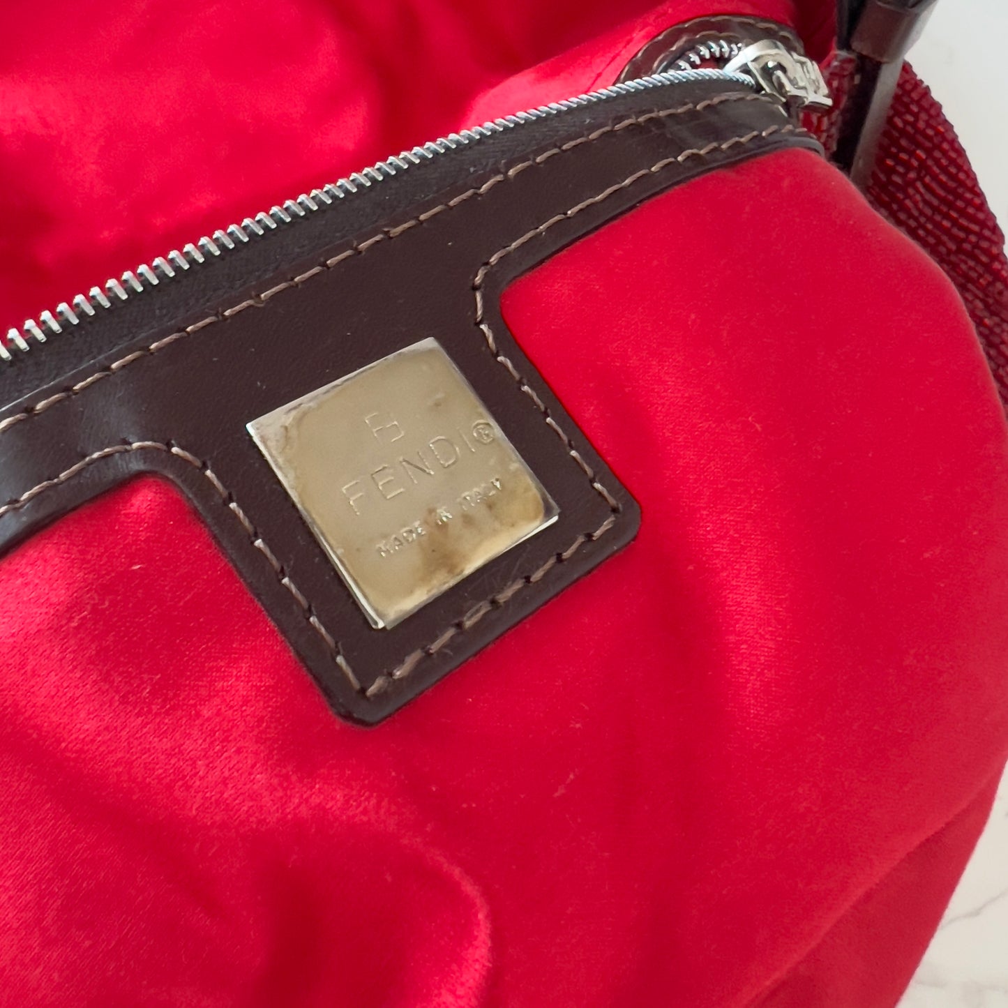 Vintage Fendi Red Beaded Baguette