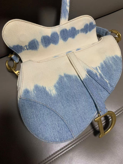 Dior new version denim saddle bag