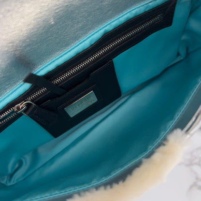 Fendi Angry Bird Python & Fur Baguette