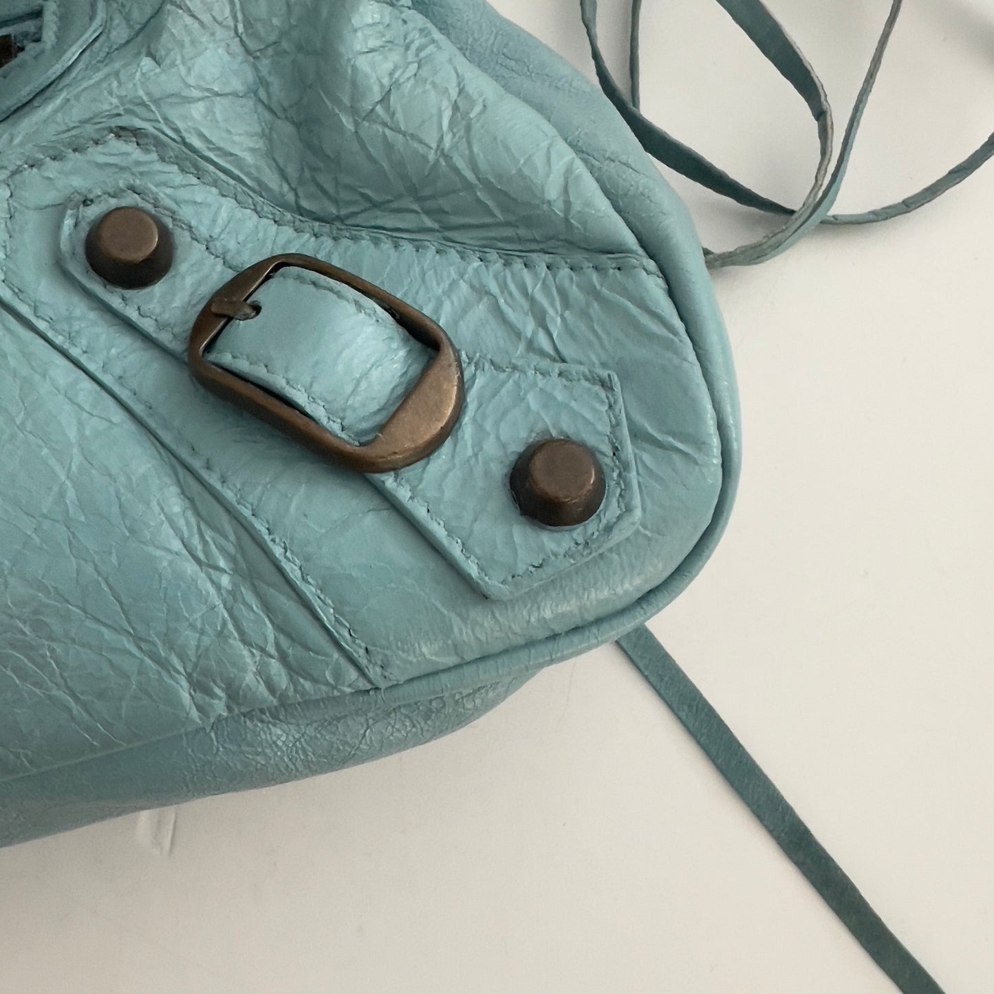 Vintage Balenciaga Light Blue First Bag 925 silver hardware