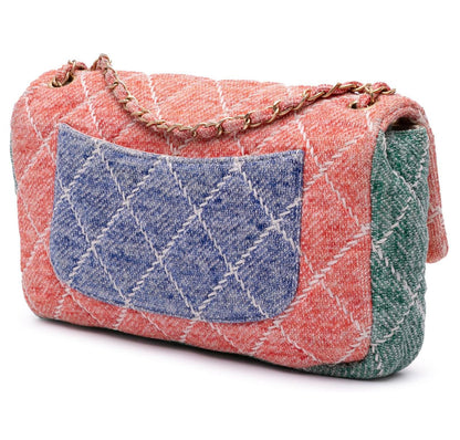 Chanel Multi Jumbo Multicolor Quilted Jersey Ultimate Stitch Flap Multiple colors