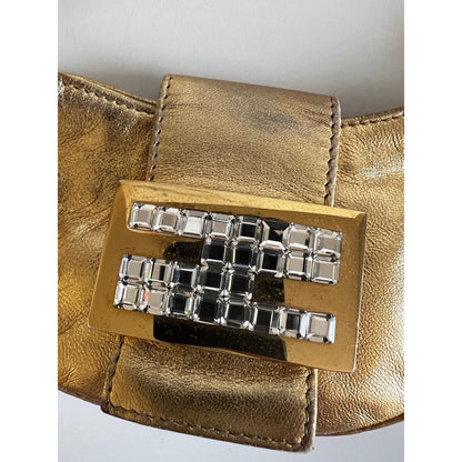 Vintage Fendi gold rhinestone croissant bag