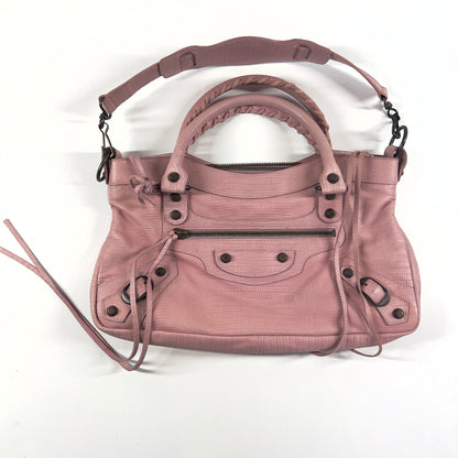 Balenciaga 10th Anniversary Pink Lizard Embossed First Bag