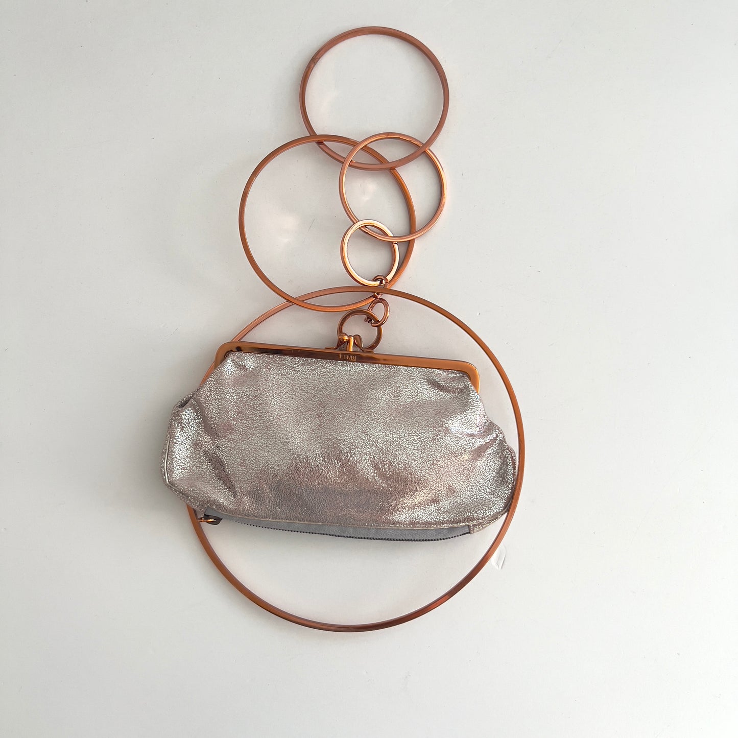 Vintage Fendi Metallic Silver Rings Bag