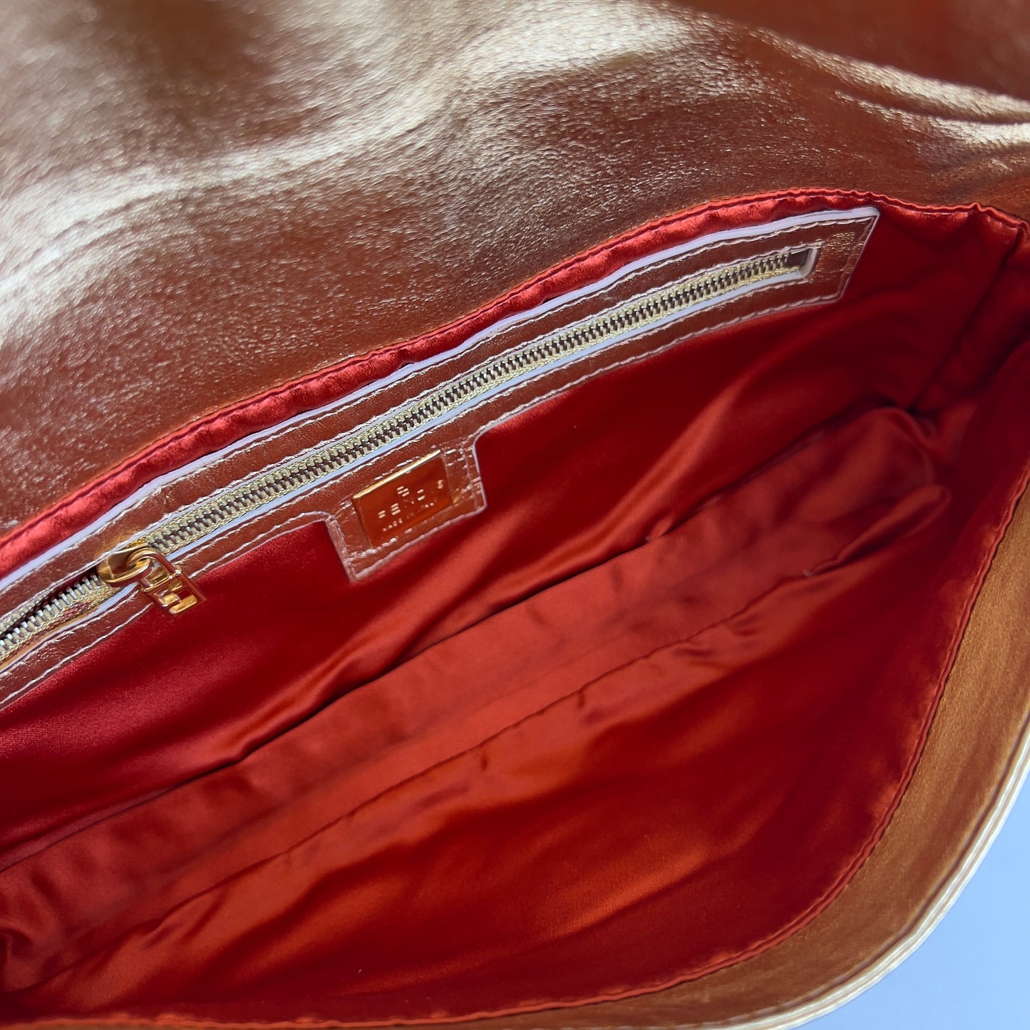 Vintage Fendi Gold Leather Baguette