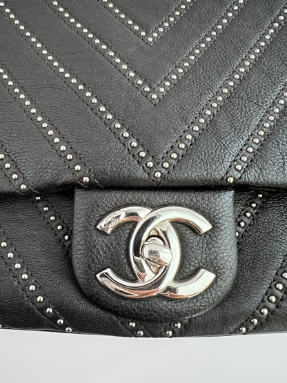 Chanel Stud Wars CC Flap Bag Chevron Calskin