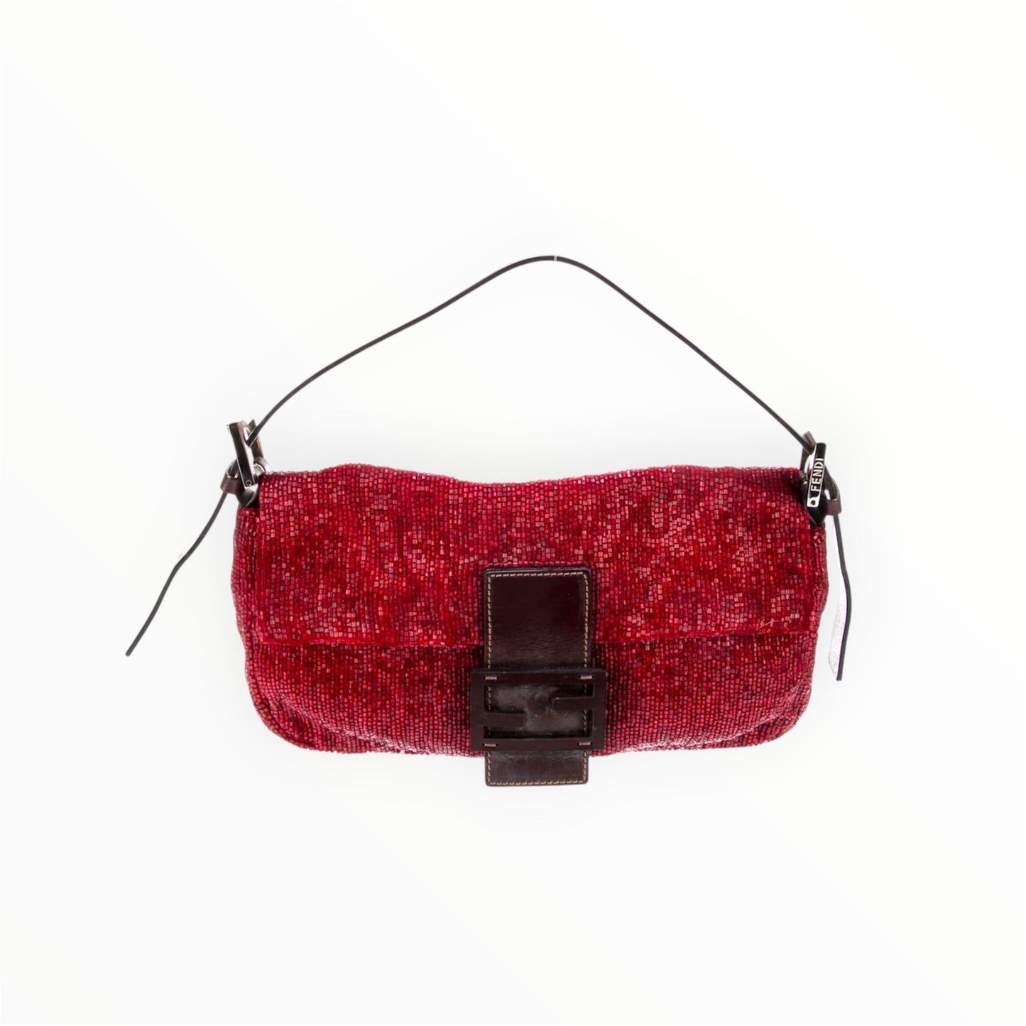 Vintage Fendi Red Beaded Baguette