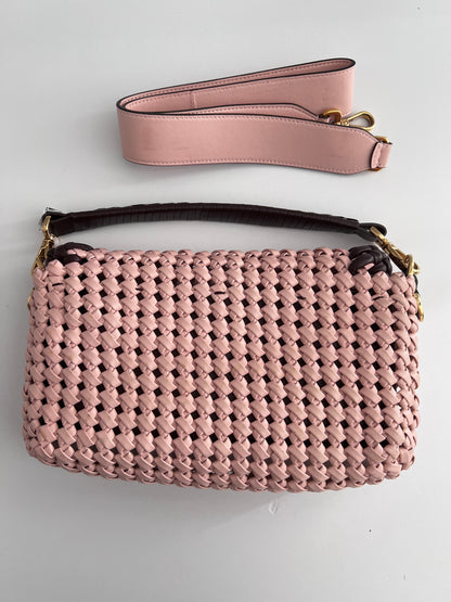 Fendi leather woven baguette