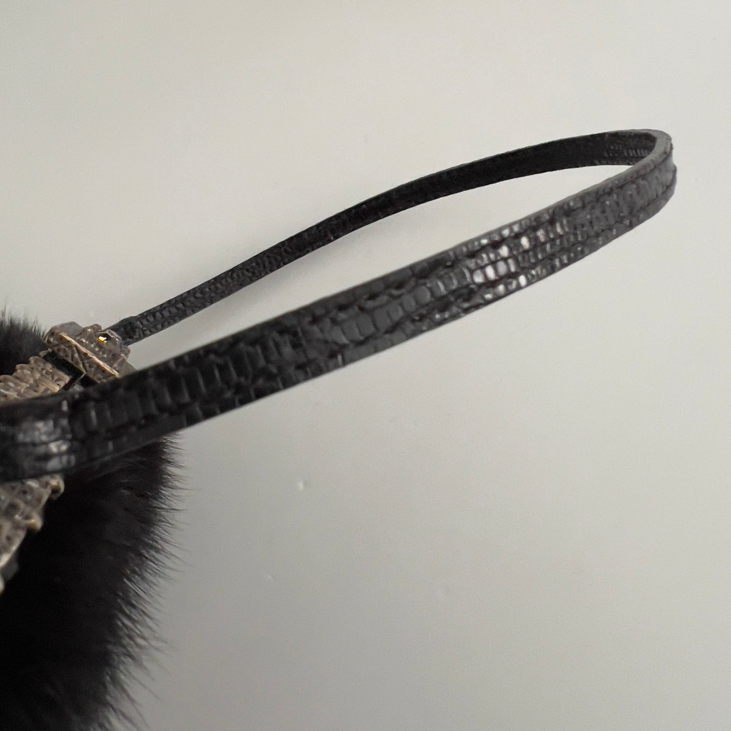 Vintage Valentino Black Mink Fur Evening Bag