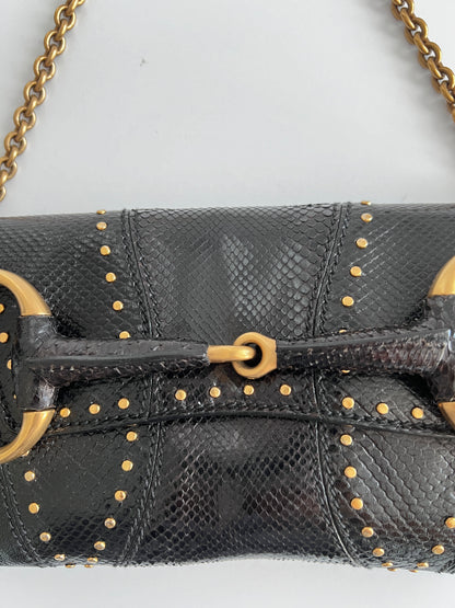 Gucci python skin medium size Horsebit Chian bag