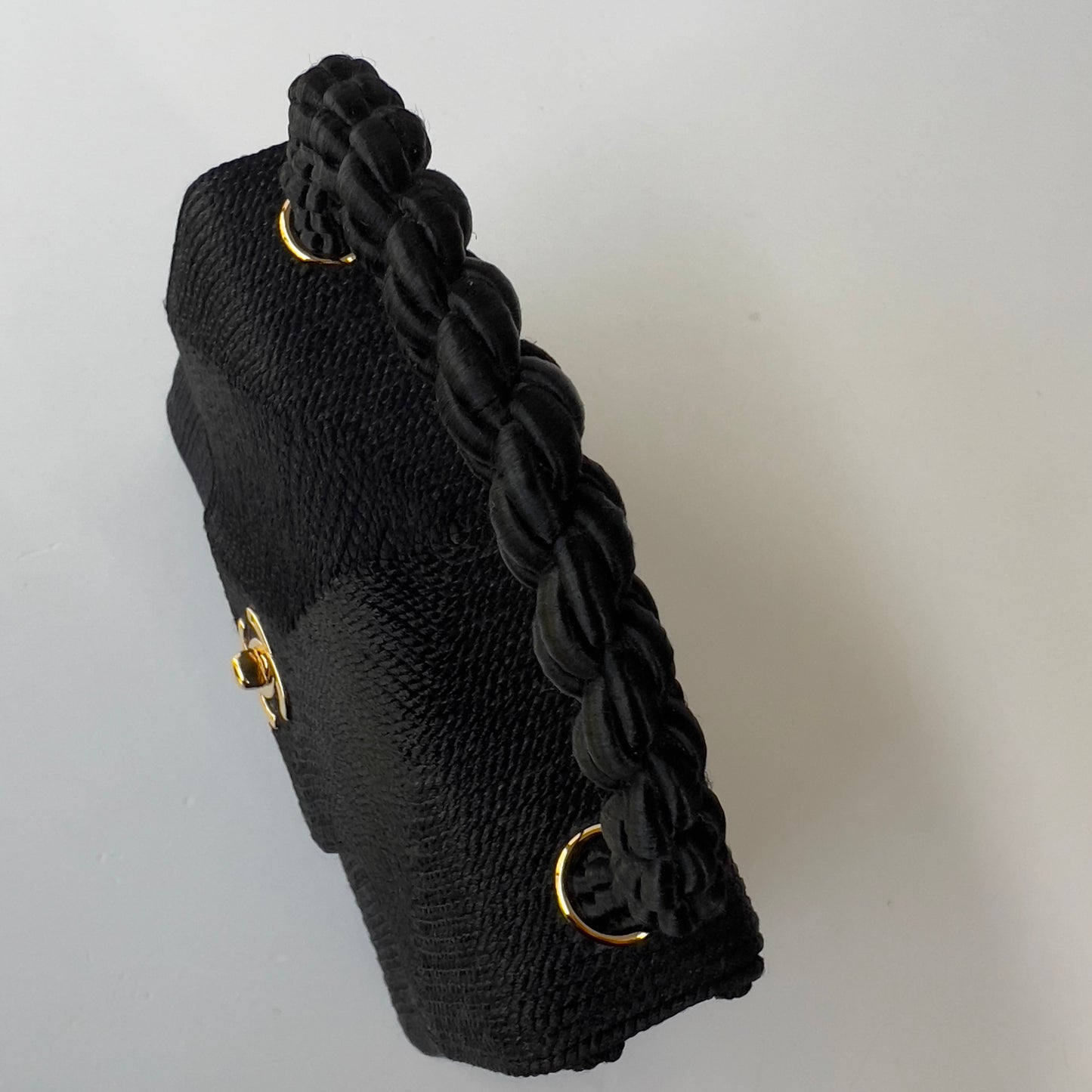 Vintage Chanel Silk Rope Mini Kelly Flap Bag 24K GHW 1997