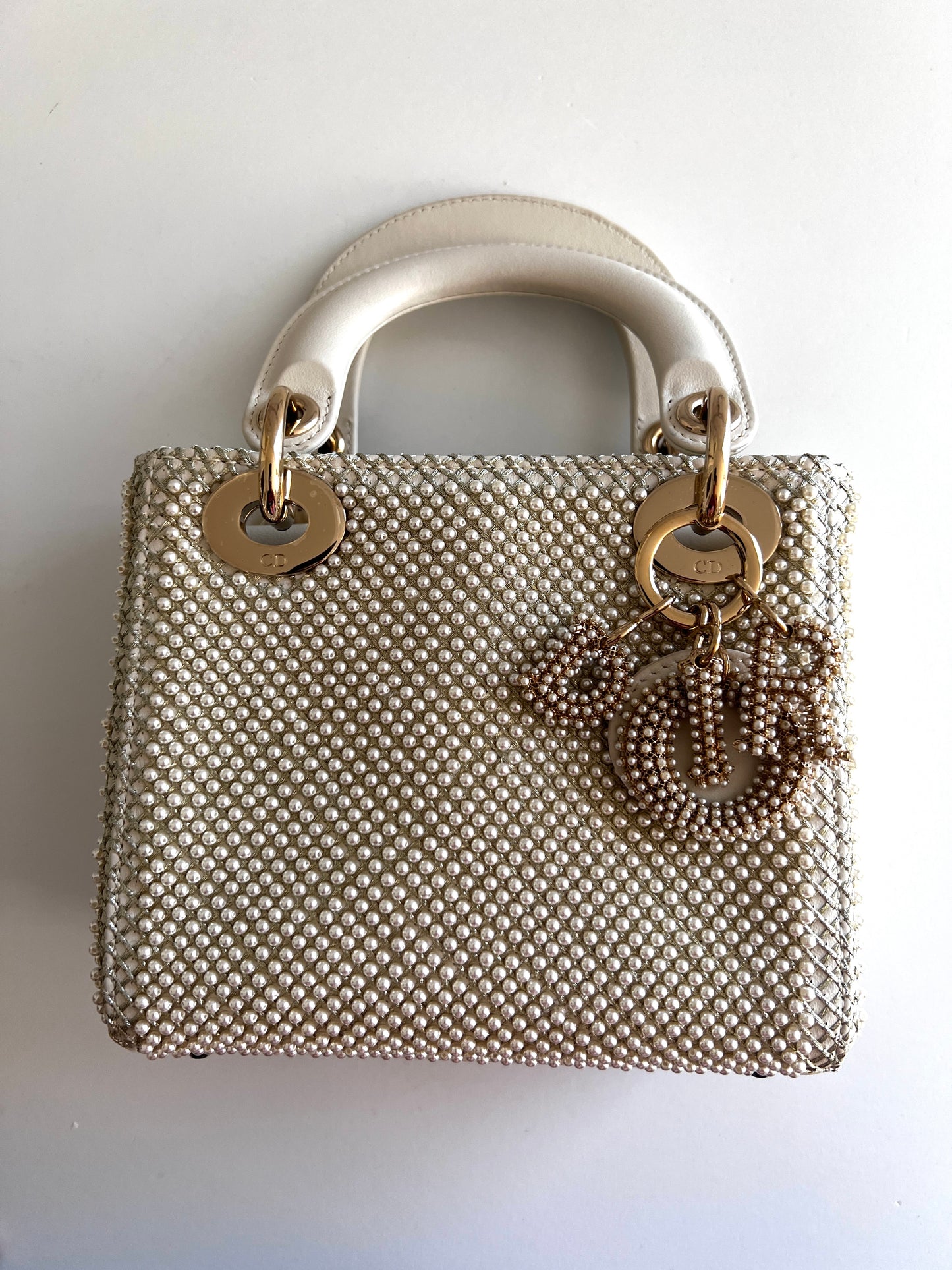 Dior pearl mini lady dior bag