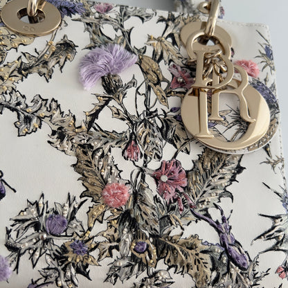 Dior 2024 Floral Embroidered and Beaded Mini Ladydior Bag